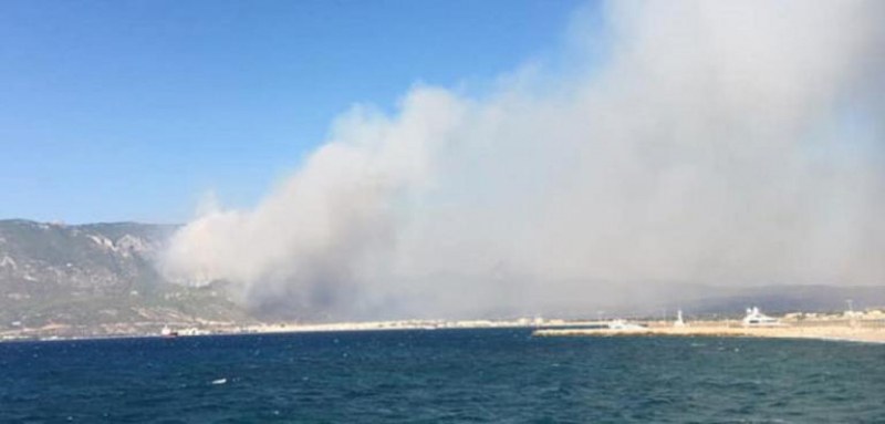 Пожар в Гърция. Над 100 огреборци се борят с пламъците на остров Лутраки
