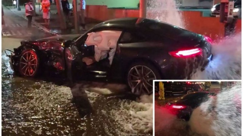 Mercedes AMG GT предизвика наводнение в Лос Анджелис ВИДЕО