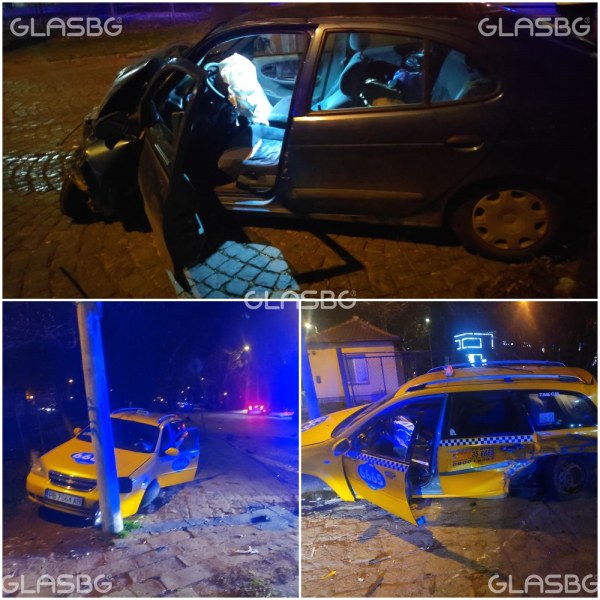 Кола се вряза в такси в Пловдив със 100 км/ч, има ранени!