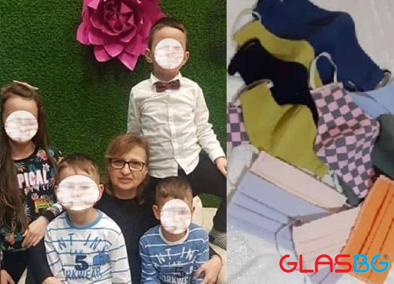 Баба на 5 деца от Пловдив шие маски безплатно