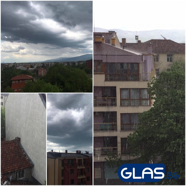 Гръмотевици раздират небето! Град и дъжд се изсипват над Пловдив СНИМКИ