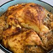 Традиционна рецепта за пиле с плънка от ориз, гъби и зеле на фурна