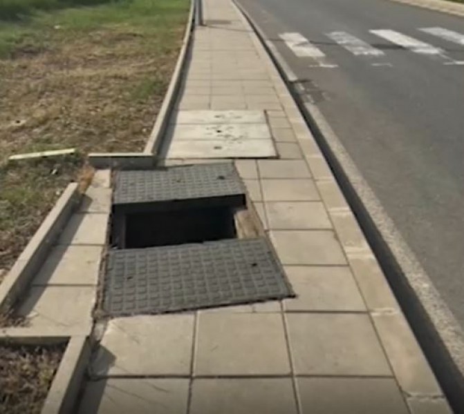 Дълбока шахта погълна пешеходец!