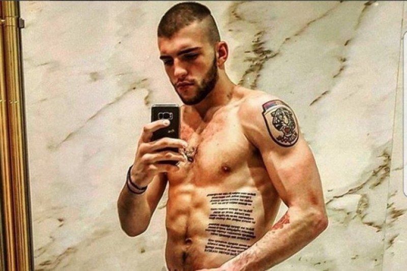 Синът на Цеца Величкович размаза украинец  СНИМКИ