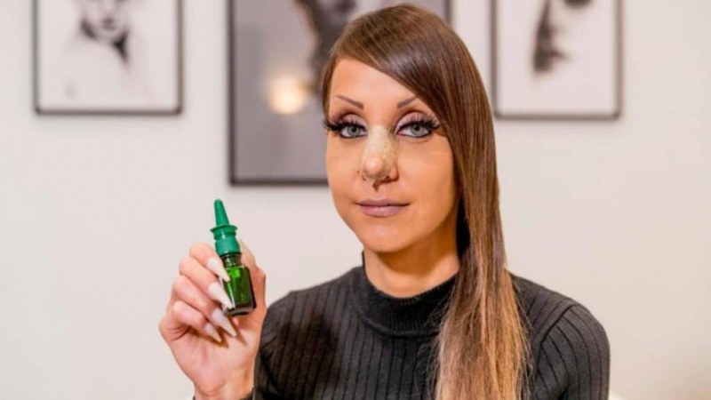 Момиче загуби част от носа си заради... спрей за нос СНИМКИ