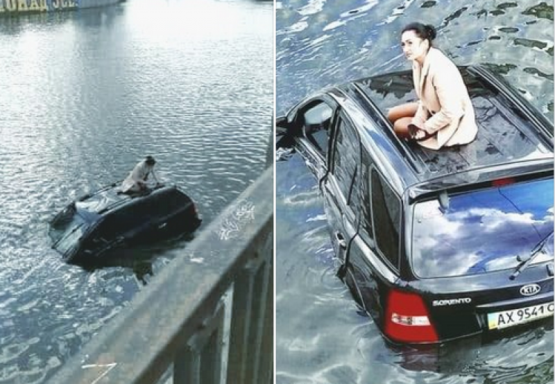 Жена потопи хубавата си кола в река. Защо го направи? СНИМКИ