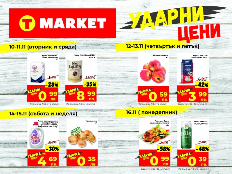 T MARKET с ударно ниски цени, а и с нова стока в кризата
