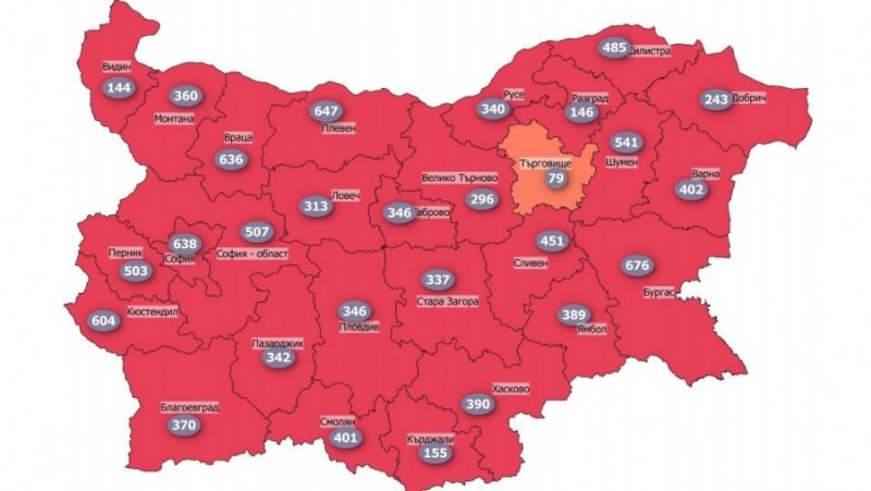 Тревога в 5 области, там вирусът поваля най-много. В Търговище e най-добре