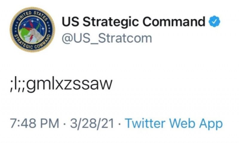 Мистериозен туит шашна военното командване на САЩ: ,l;;gmlxzssaw,