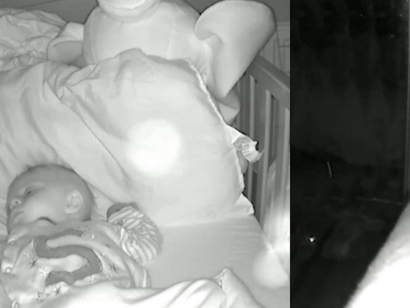Призрачен силует до креватчето на бебе е заснет на ВИДЕО, родителите в потрес