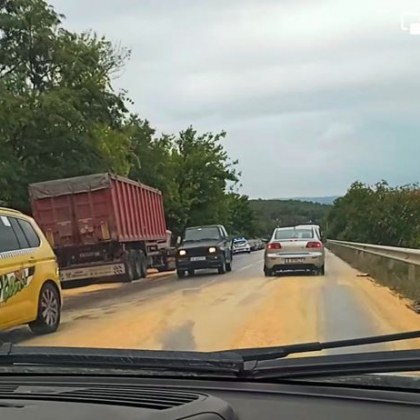 Два камиона се блъснаха на пътя Варна-Добрич, платното пожълтя