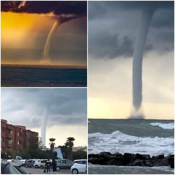 Гигантско торнадо се появи близо до бряг в Италия ВИДЕО
