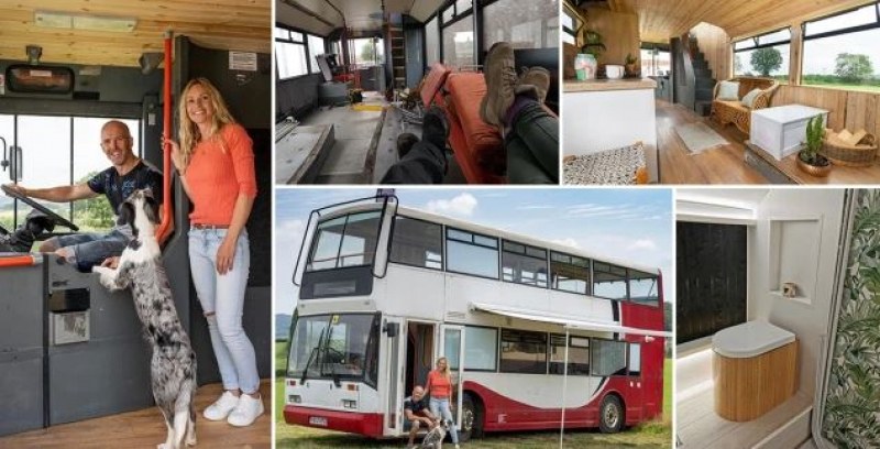 Двойка създаде дом на колела от стар рейс. Без ипотека ще обикалят из Европа СНИМКИ