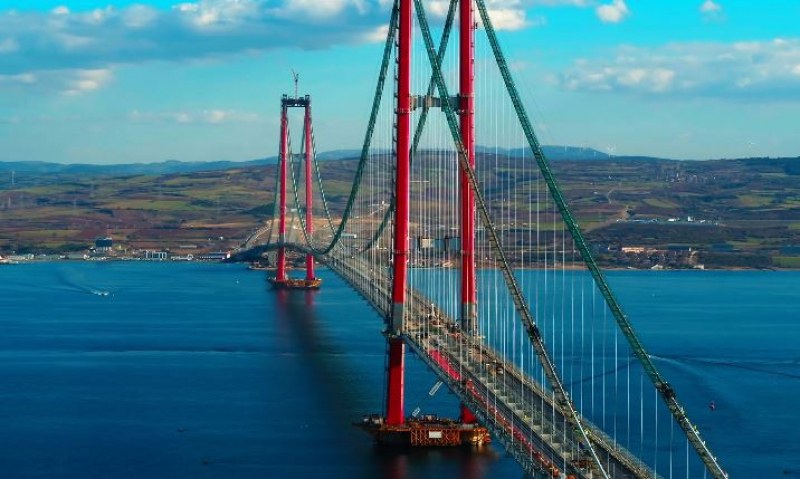 Турция открива най-дългия висящ мост в света над Дарданелите ВИДЕО