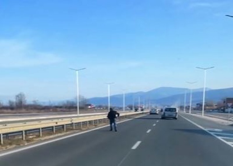 Мъж изскочи на пътя Асеновград - Пловдив. Коли го заобикалят, за да избегнат сблъсък СНИМКА