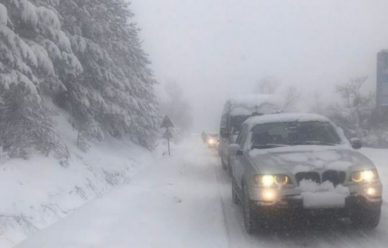 Снежна блокада край Банско: Десетки коли са закъсали, а шофьори пътуват с часове