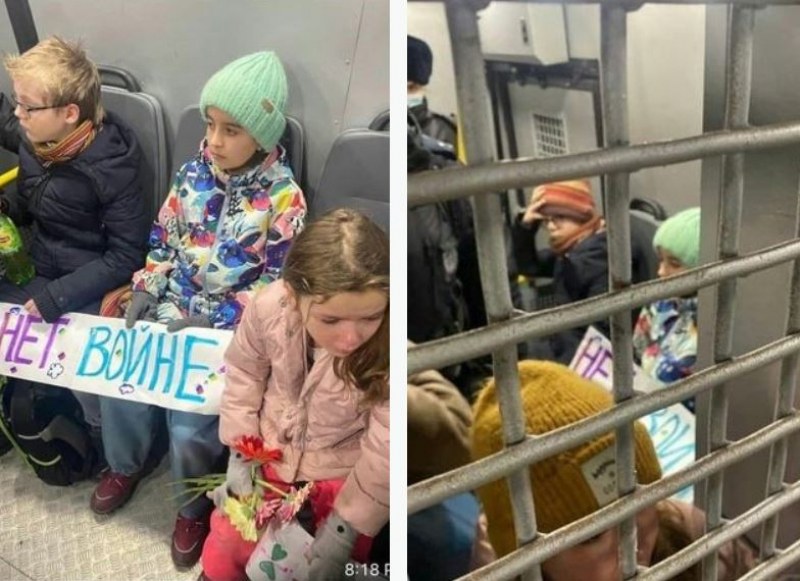 Деца се оказаха арестувани в Русия. Протестирали срещу войната