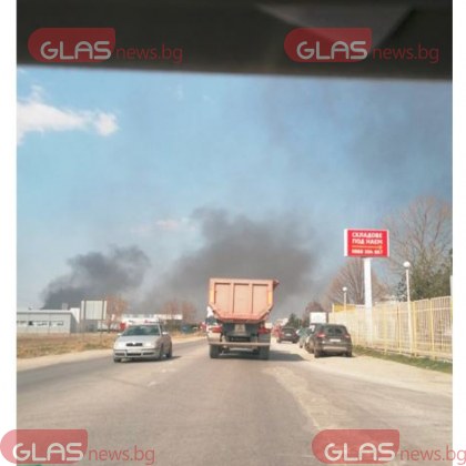 Пожар на Околовръстното на Пловдив За това сигнализира читател на