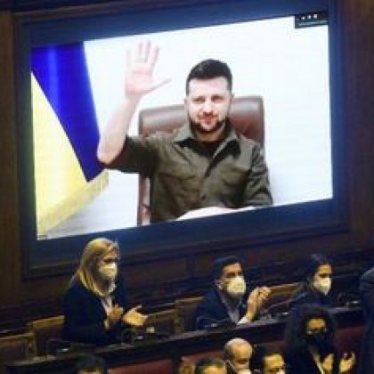 Украинският президент Володимир Зеленски заяви пред парламента на Австралия днес