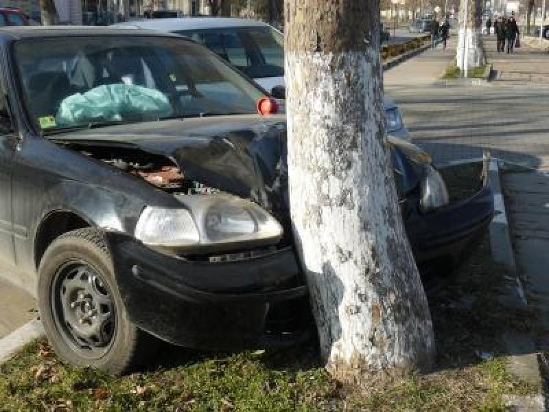 Шофьор се блъсна с колата си в дърво, в болница е