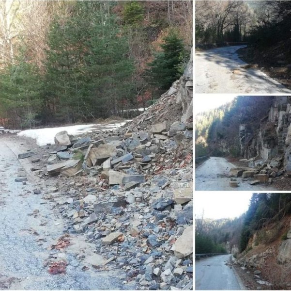 Камъни засипаха част от пътя към пловдивско село в Родопите