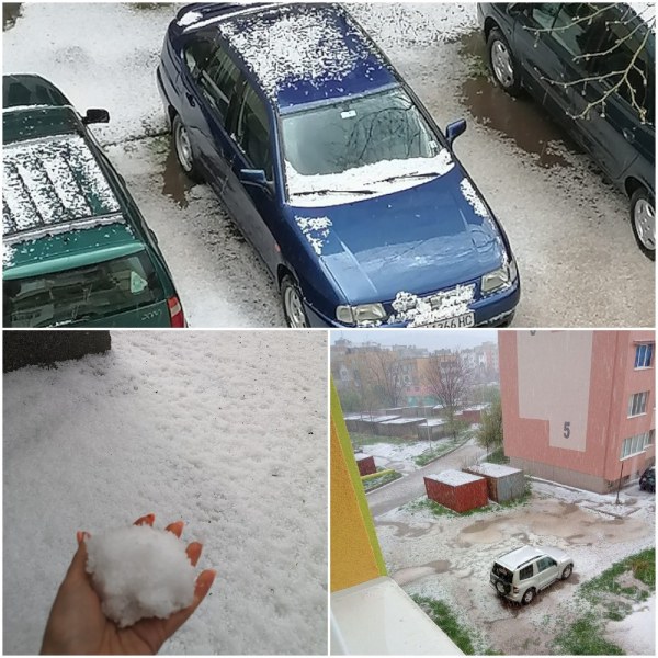 Градушка удари Сливен! Ледените топчета покриха земята СНИМКИ