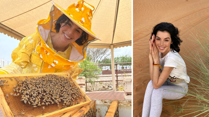 Мегз гледа пчели в Дубай