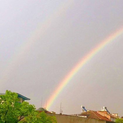 Рядко природно явление наблюдаваха тази вечер в Пловдив двойна дъга
