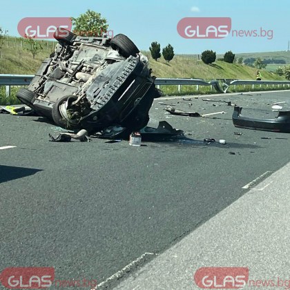 Първи кадри получи GlasNews от катастрофата на автомагистрала Тракия Припомняме че