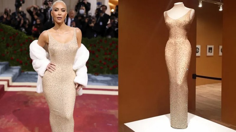 Обвиняват Ким Кардашян, че повредила роклята на Мерилин Монро, която струва 4,81 милиона СНИМКИ