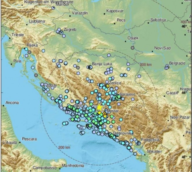 Земетресение с магнитуд 4,7 разтърси Босна и Херцеговина