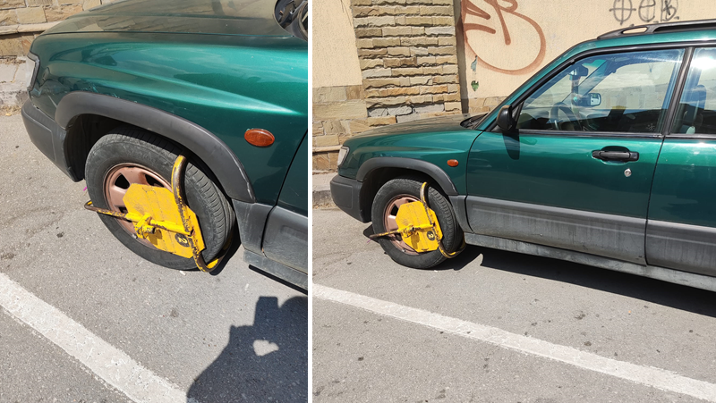 Неприятна случка от Велико Търново - сложиха скоба на автомобил