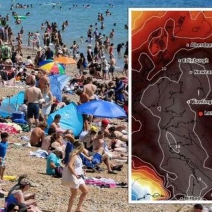 Гореща вълна удари Великобритания Метеоролозите на Острова очакват температурите през