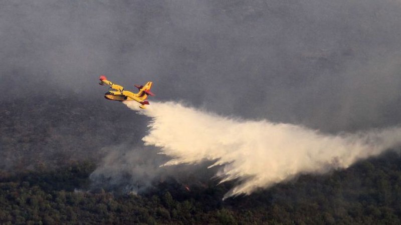 Хеликоптери, самолети и пожарникари се борят с огнена стихия в Света гора
