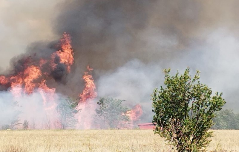 Нови СНИМКИ показват огнената стихия край Казанлък