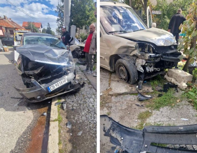 Катастрофа в София - две коли са с разбити предници СНИМКИ