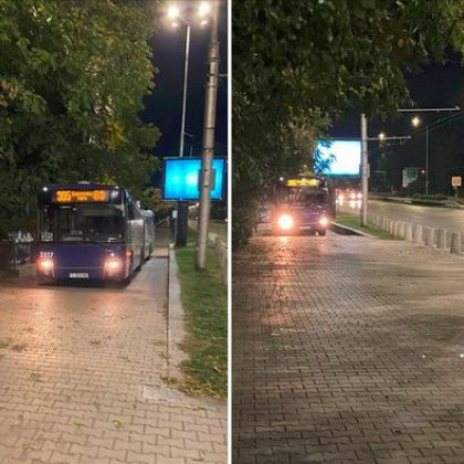 Автобус е градския транспорт в София е забелязан да се