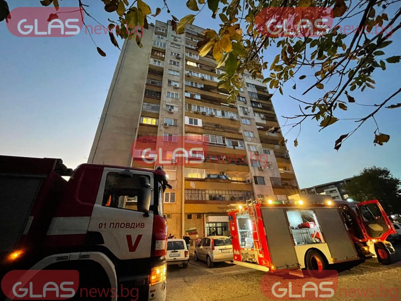 Пожар избухна в жилищен блок в Пловдив, хората се евакуираха* ВИДЕО