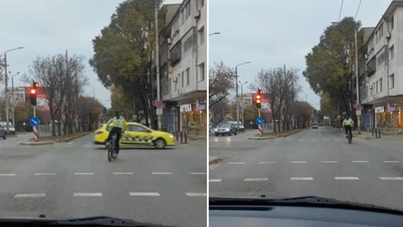 Заснеха на ВИДЕО безумни изпълнения на велосипедист