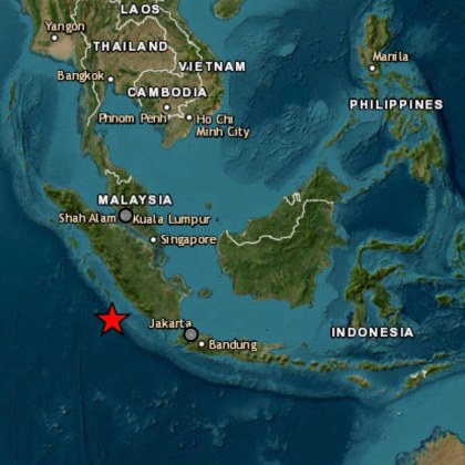 Силно земетресение разклати Югозападна част на Индонезия Трусът е регистриран
