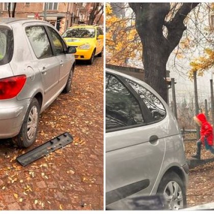 Служебен автомобил е одрал грозно паркирана Пежо в пловдивския квартал