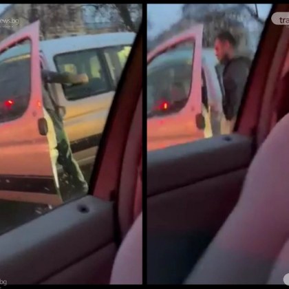 Агресия в Пловдив! Шофьор блъска и рита чужд автомобил  ВИДЕО