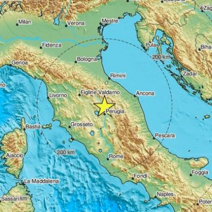 Земетресение в Централна Италия Според първоначалните данни на Европейския сеизмологичен