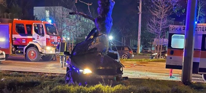 Кола се блъсна в дърво, шофьорът е в кома СНИМКИ