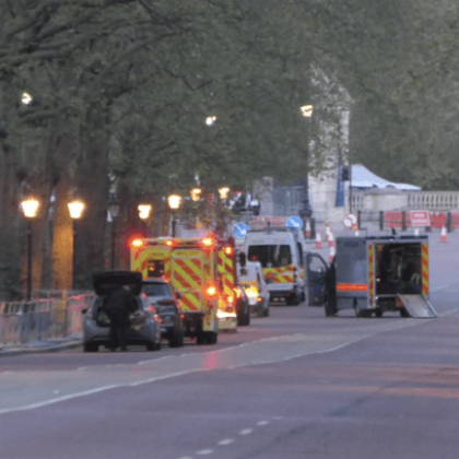 Контролирана експлозия е узбухнала пред Бъкингамския дворец а мъж е