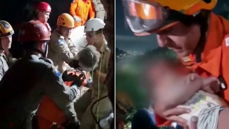 Пожарникари успяха да извадят живо бебе, затрупано от срутила се