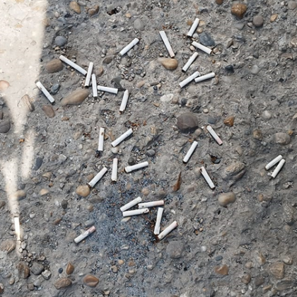 Недобросъвестен гражданин е изхърлил фасовете си на паркинг в Русе