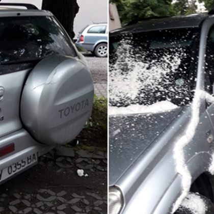 Автомобил в Стара Загора осъмна с украса Автомобил с марката Toyota