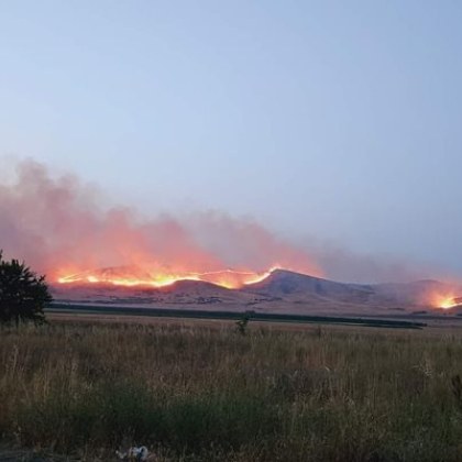 Голям пожар бушува край бургаското село Изворище Няколко екипа на