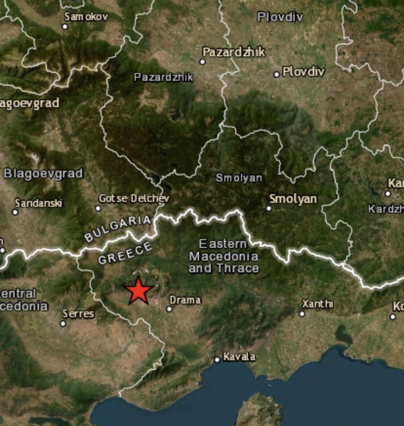 Регистрираха трус на 40 км от България